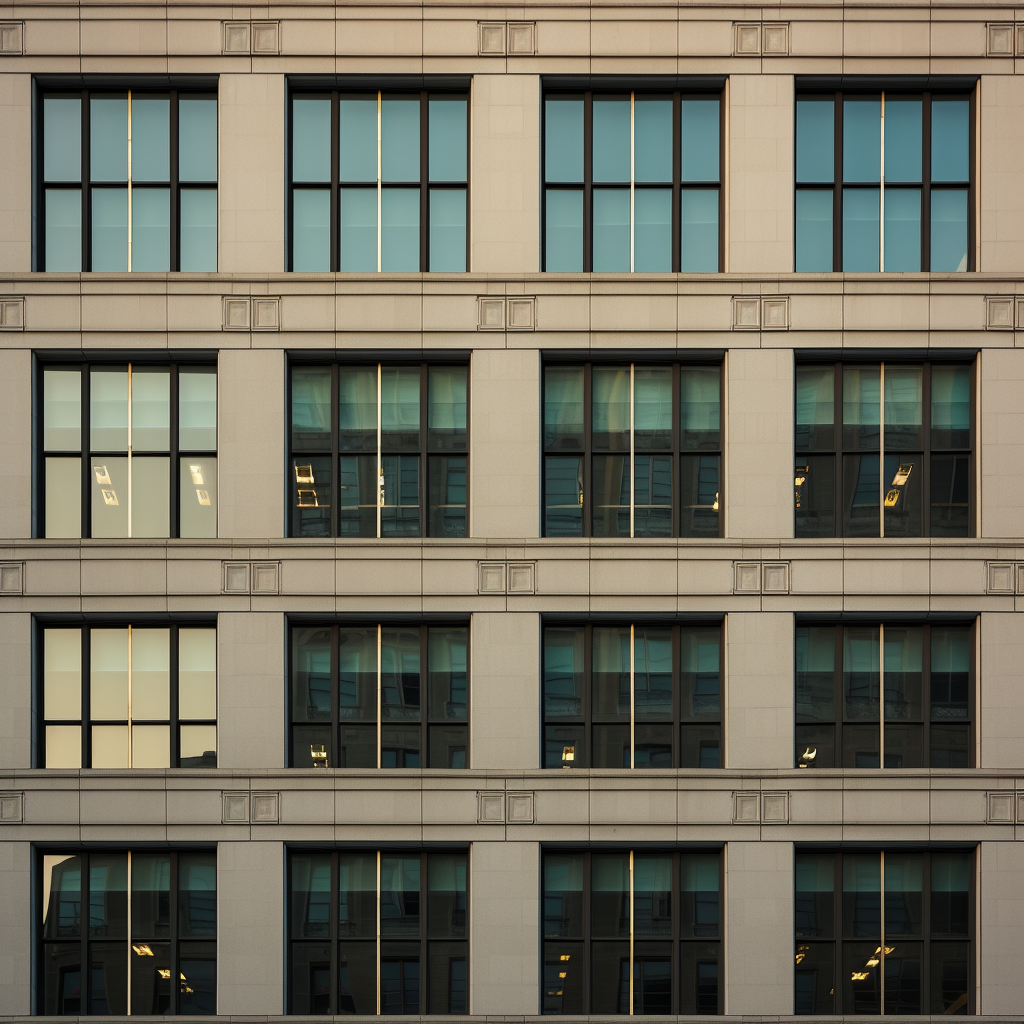 company building with lot of windows and some lights inside 