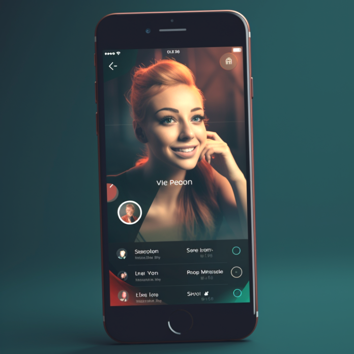 light green background with phone on and photo of girl on the screen, vero app for like people