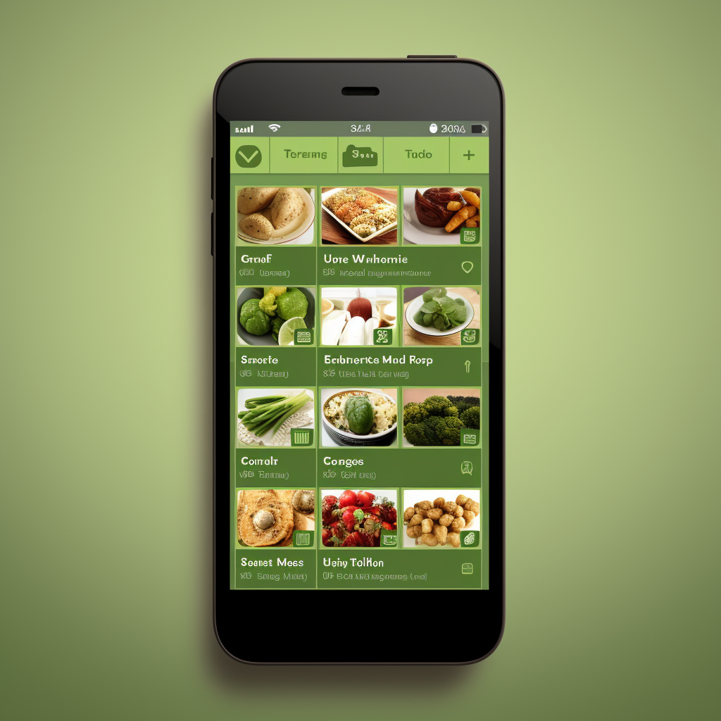 smarthphone with android app for making meal