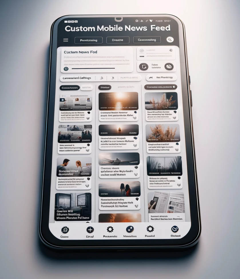 smartphone android with custo feed news