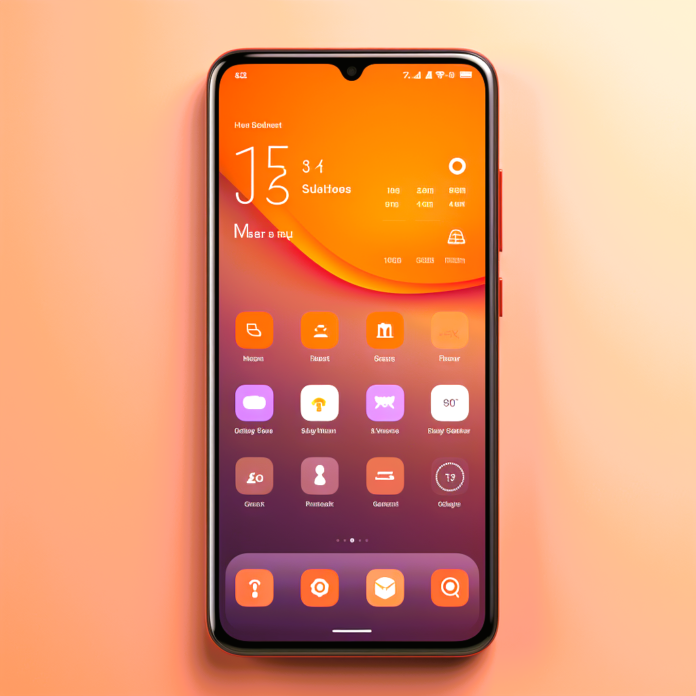 android smarthphone with miui 13 light orange