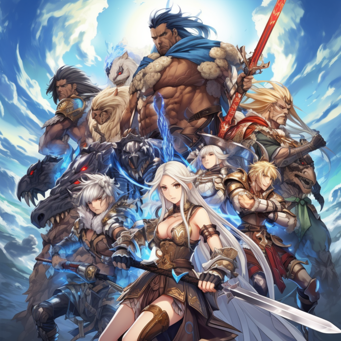 ragnarok mobile game main characters close to each other standing for fight with evil enemy