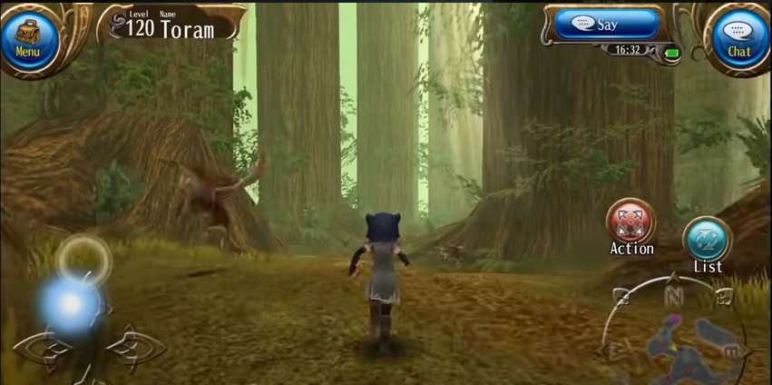 toram character runing on forest