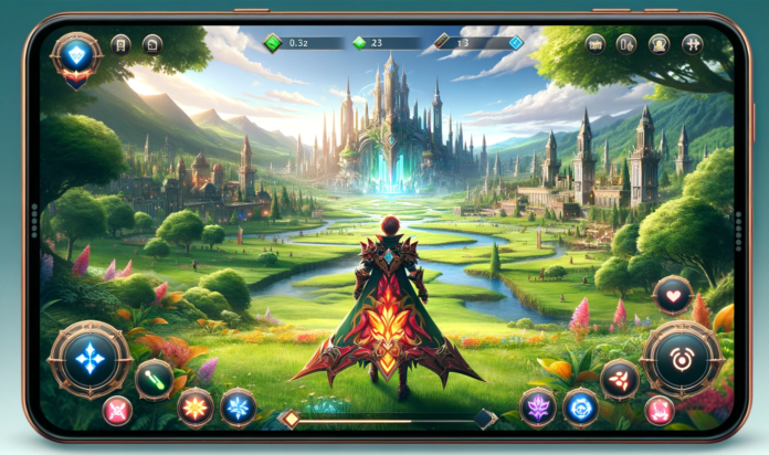 toram online android game on screen smartphone