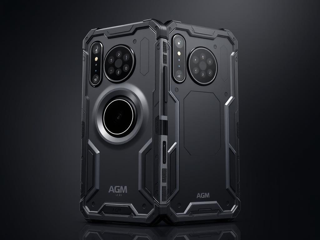 AGM Glory Pro 5G rugged smartphone showing its circular camera array and rugged design