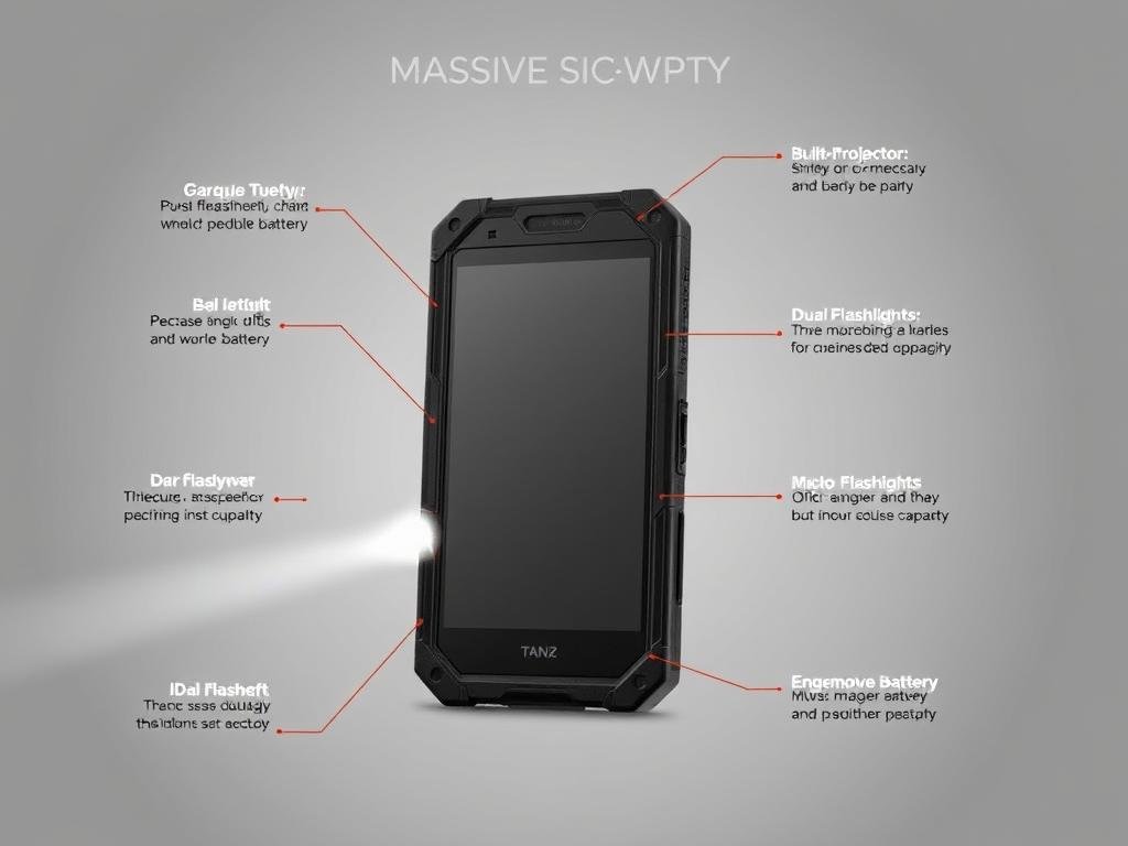 Unihertz Tank2 rugged smartphone showing its massive battery and built-in projector