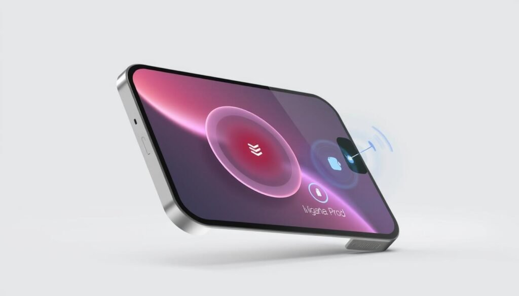 iPhone 16 Pro Max displaying signal strength and Apple Signal Pro technology visualization